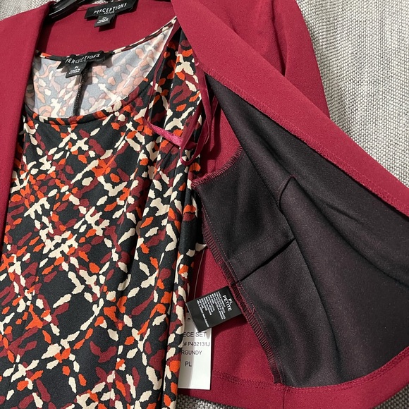 Perceptions Womens Petite Red Holiday Dress with Jacket NWT - Picture 4 of 6